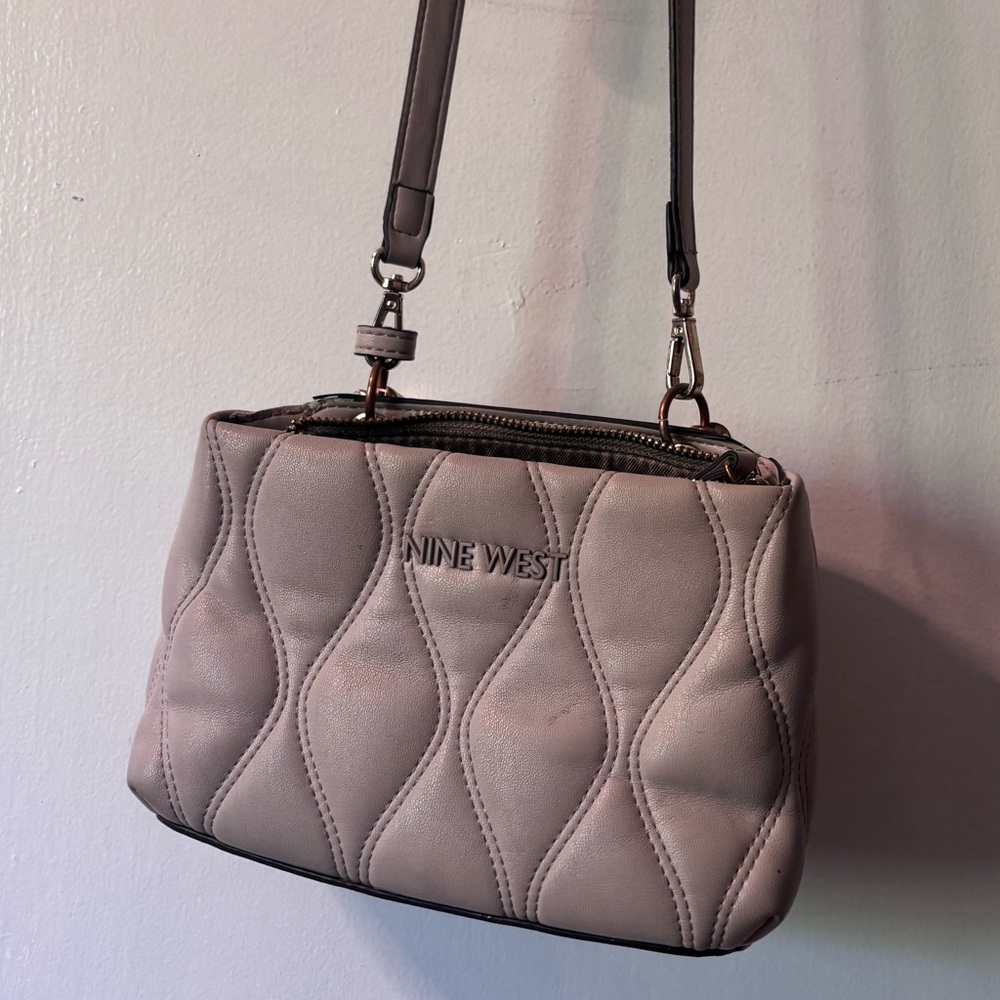 Nine West Gray Quilted Shoulder Bag